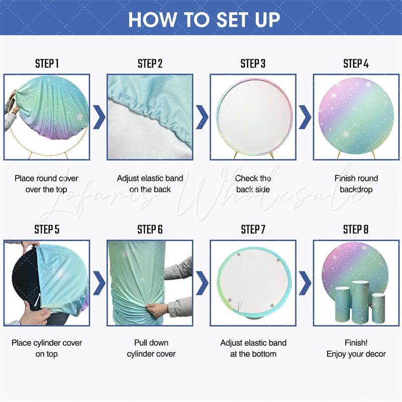 Cartoon Masha and the Bear Round Backdrop and Cylinders Kit