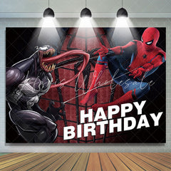 Lofaris Cartoon Monster And Hero Black White Birthday Backdrop