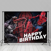 Lofaris Cartoon Monster And Hero Black White Birthday Backdrop