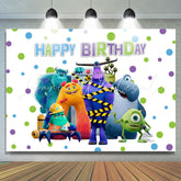 Lofaris Cartoon Monster Friends Kids Happy Birthday Backdrop