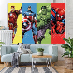 Lofaris Cartoon Movie Super Heroes Birthday Backdrop For Boy