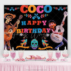 Lofaris Cartoon Movie Theme Boy And Skull Happy Birthday Backdrop