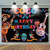 Lofaris Cartoon Movie Theme Boy And Skull Happy Birthday Backdrop