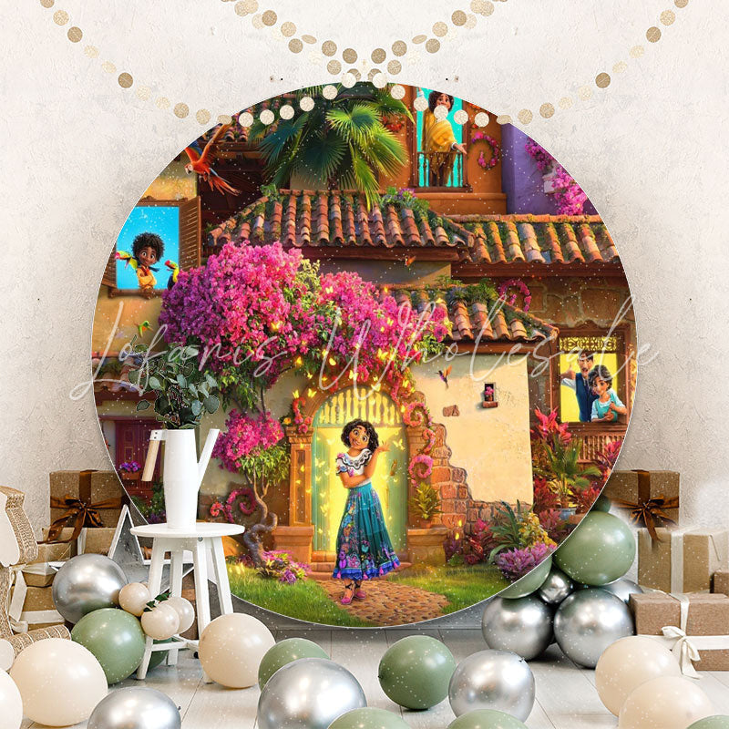 Lofaris Cartoon Party Round Backdrop For Birthday