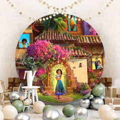 Lofaris Cartoon Party Round Backdrop For Birthday