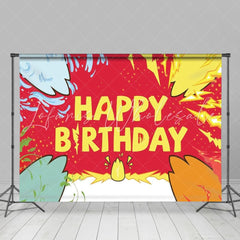 Cartoon Pokemon Anime Red White Yellow Birthday Backdrop For Kids