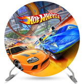 Lofaris Cartoon Racing Round Happy Birthday Backdrop For Boy