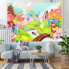 Lofaris Cartoon Rainbow Dessert Candyland Birthday Backdrop