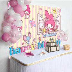 Cartoon Sanrio My Cute Melody Birthday Party Backdrop For Kids