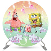 Lofaris Cartoon Sea Character Round Kids Birthday Party Backdrop