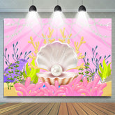 Lofaris Cartoon Sea Pearl And Seaweed Birthday Party Backdrop