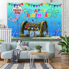 Lofaris Cartoon Small Wood House Theme Happy Birthday Backdrop
