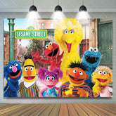 Lofaris Cartoon Street Dools Happy Birthday Decoration Backdrop