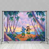 Lofaris Cartoon Summer Hawaii Beach Theme Happy Birthday Backdrop