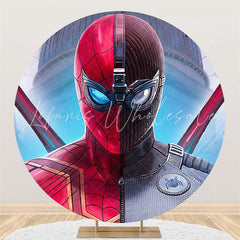 Lofaris Cartoon Super Hero Character Round Birthday Backdrop