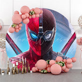 Lofaris Cartoon Super Hero Character Round Birthday Backdrop