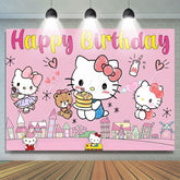 Cartoon Super Kitties Cats Birthday Party Backdrop
