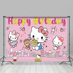 Cartoon Super Kitties Cats Birthday Party Backdrop