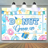 Lofaris Cartoon Theme Our Donut Grow Up Happy Birthday Backdrop