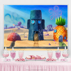 Lofaris Cartoon Under The Sea House Theme Birthday Backdrop