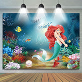Lofaris Cartoon Under The Sea Mermaid Princess Birthday Backdrop