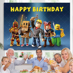 Lofaris Cartoon Video Game Happy Birthday Party Decro Backdrop
