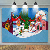 Lofaris Cartoon Whoville Christmas Deco Happy Birthday Party Backdrop