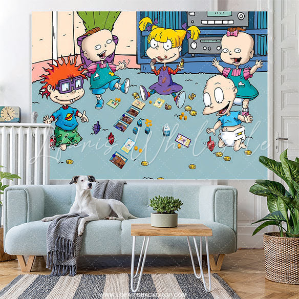 Lofaris Cartoons Child Play Games Happy Birthday Backdrop