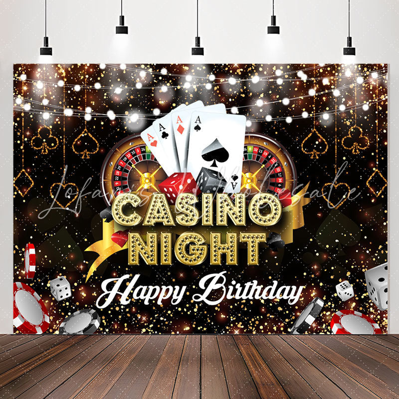 Lofaris Casino Night Poker Bokeh Happy Birthday Backdrop