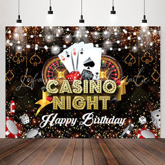 Lofaris Casino Night Poker Bokeh Happy Birthday Backdrop