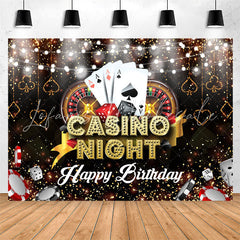 Lofaris Casino Night Poker Bokeh Happy Birthday Backdrop
