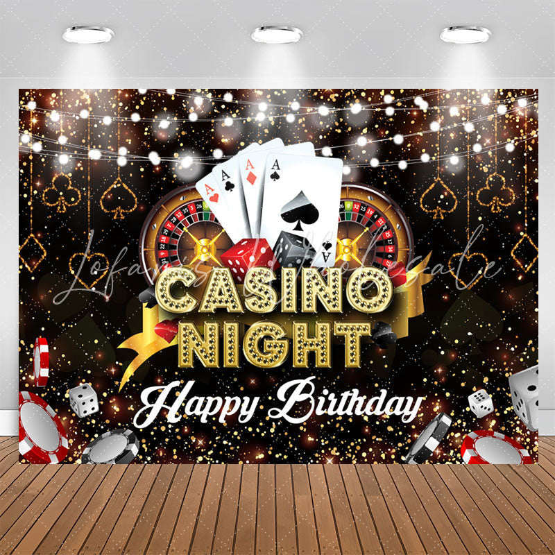 Lofaris Casino Night Poker Bokeh Happy Birthday Backdrop