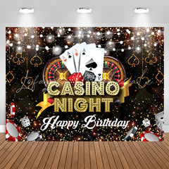 Lofaris Casino Night Poker Bokeh Happy Birthday Backdrop