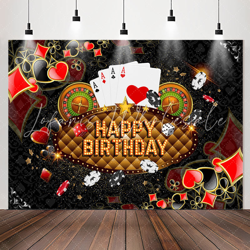 Lofaris Casino Poker Turnplate Sparkling Backdrop For Birthday