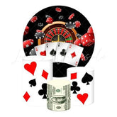 Casino Themed Round Backdrop and Cylinder Kit for Themed Parties