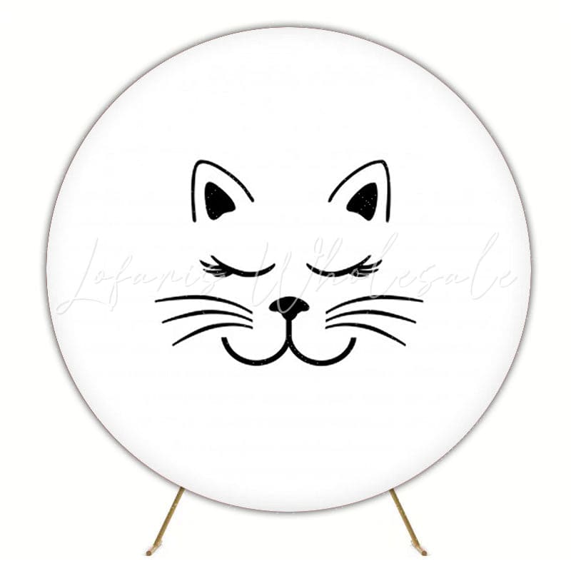 Cat Round Backdrop For Fun Kids Birthday Party Celebration