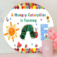 Lofaris Caterpillar Is Turning One Birthday Round Backdrop