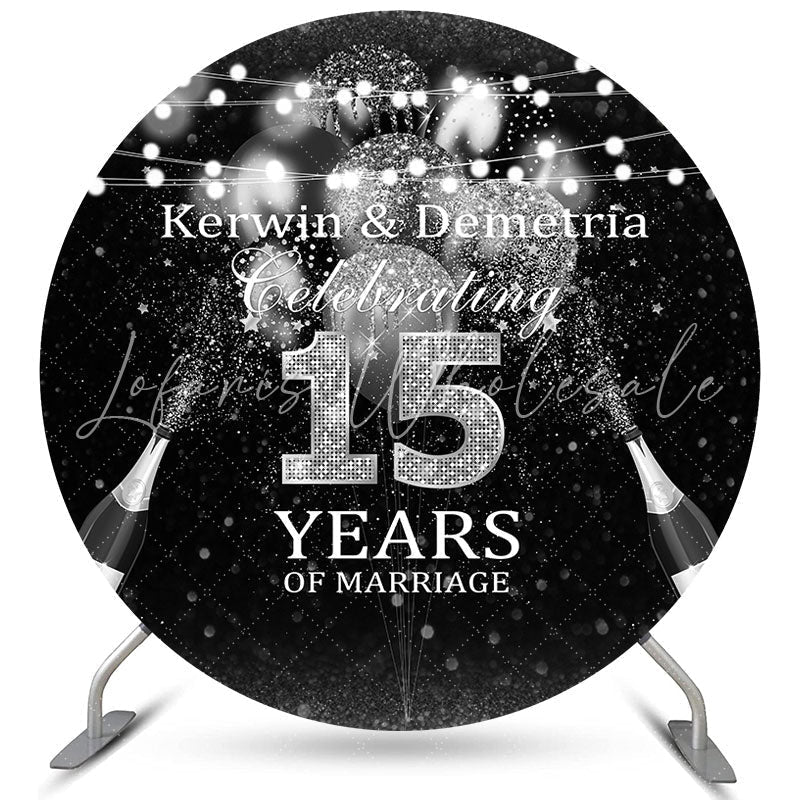 Lofaris Celebrate 15 Year Of Marriage Round Anniversary Backdrop