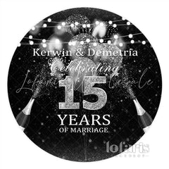 Lofaris Celebrate 15 Year Of Marriage Round Anniversary Backdrop