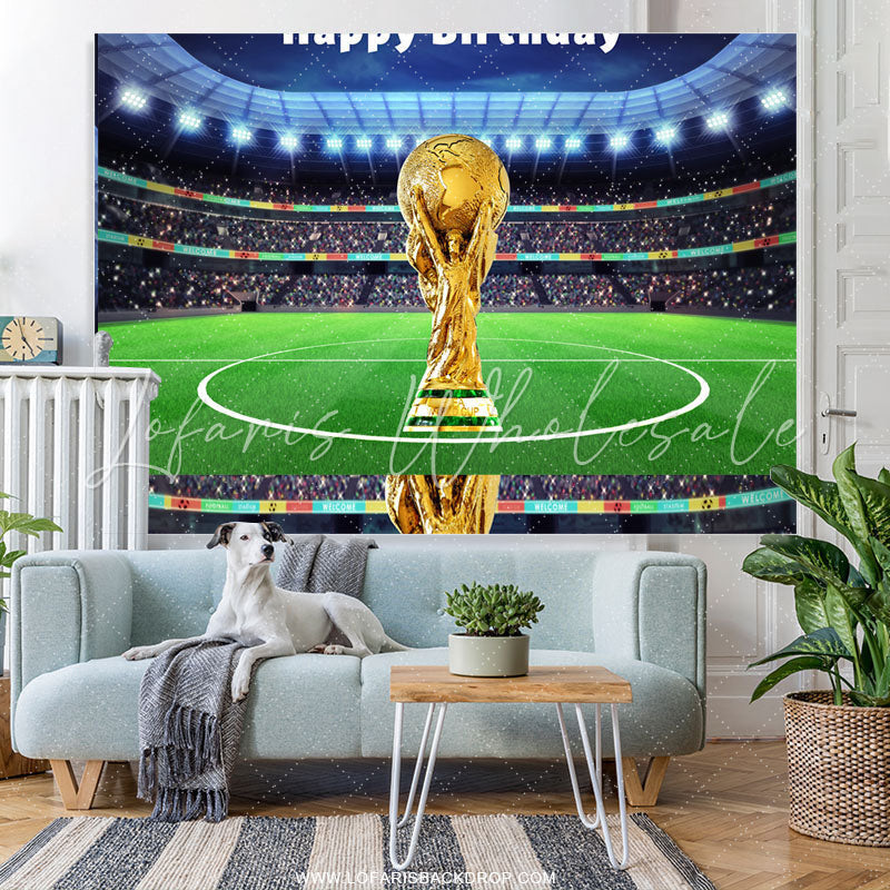 Lofaris Championship Trophy Field Happy Birthday Backdrop