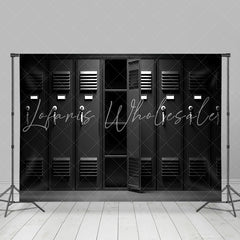 Lofaris Changing Room Black Locker Back To School Backdrop
