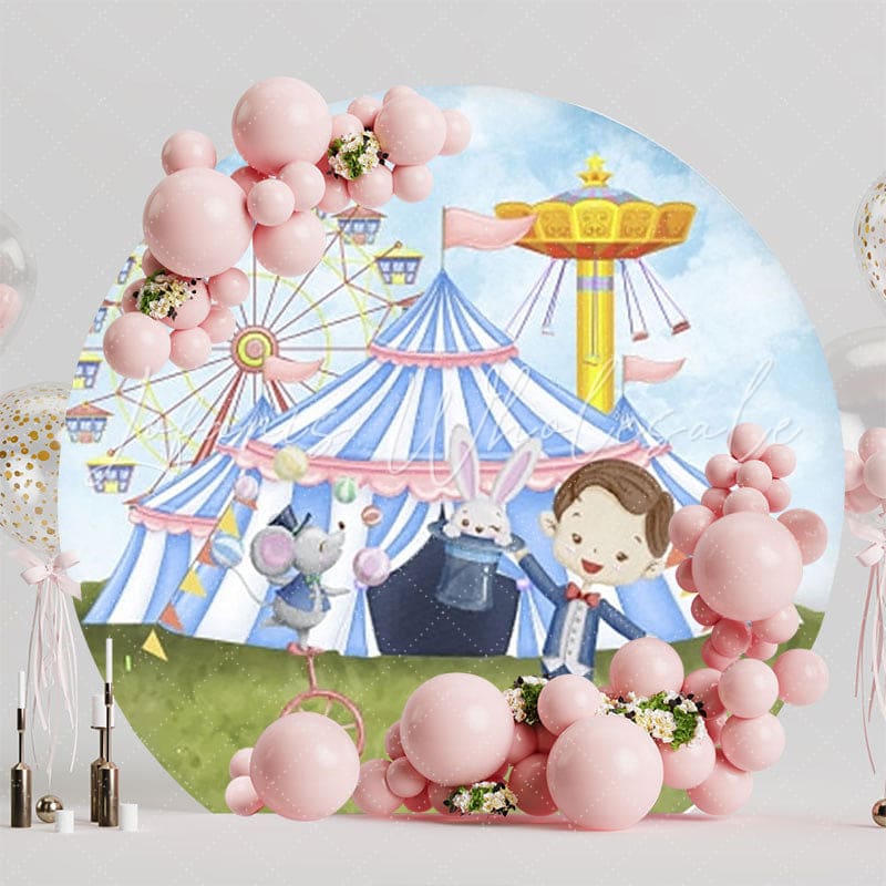 Charming Circus Big Top Round Backdrop For Spectacular Events