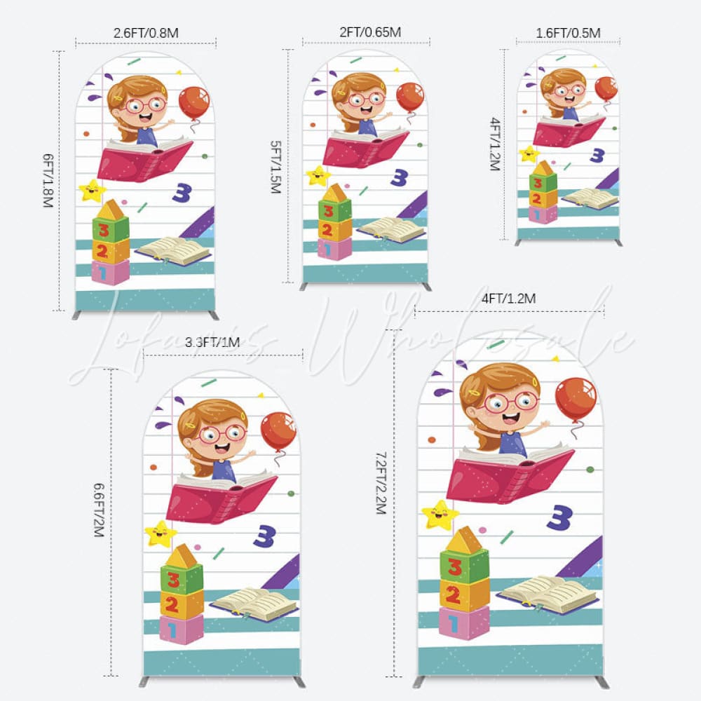 Cheerful ABC Kids Arch Backdrop for Party Photo Scene