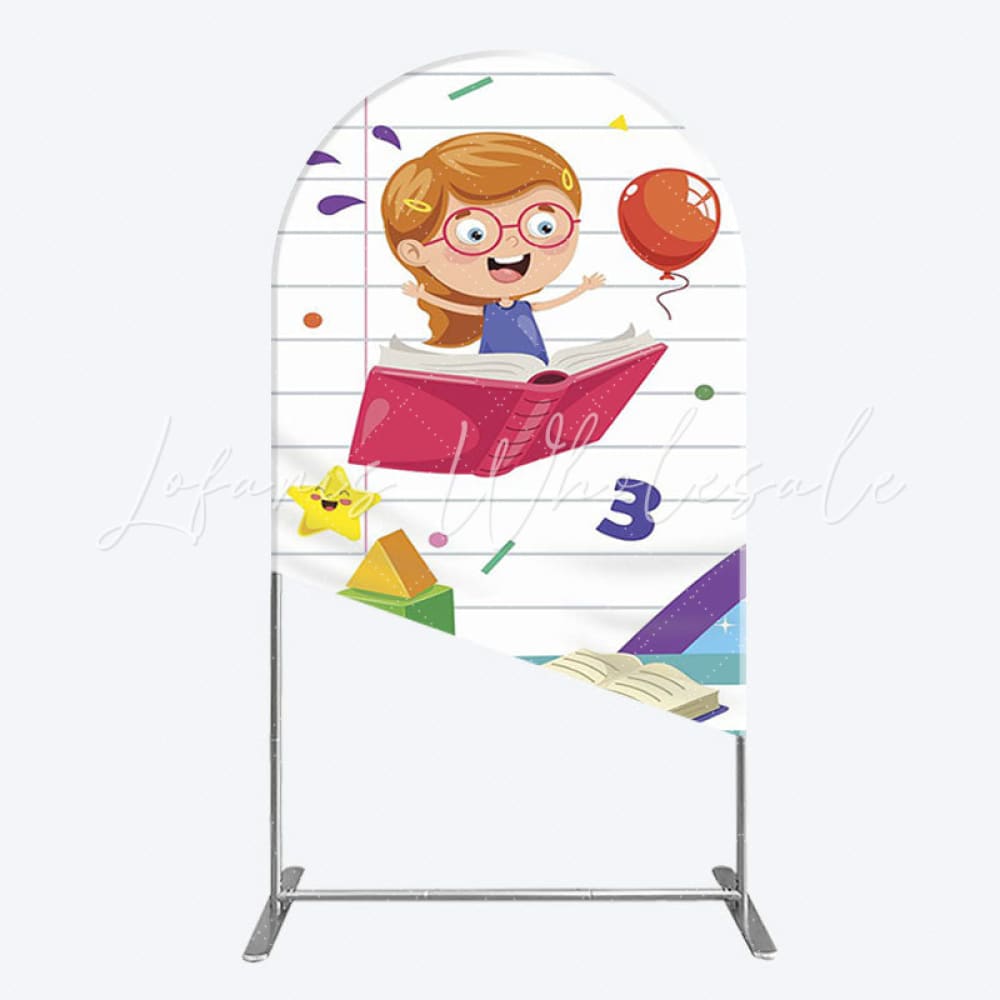 Cheerful ABC Kids Arch Backdrop for Party Photo Scene