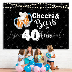 Lofaris Cheers And Beers To 40 Years Happy Birthday Backdrop