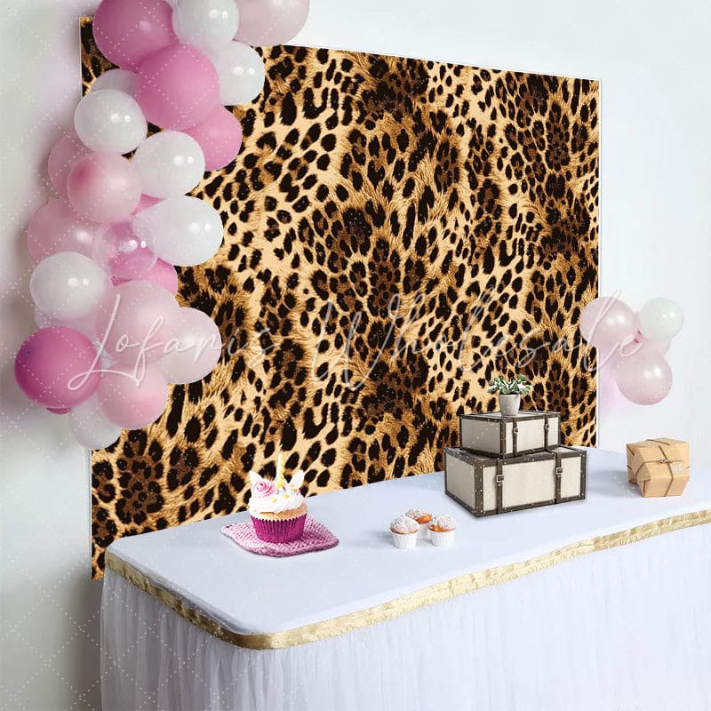Cheetah Black Brown Skin Pattern Leopard Print Party Backdrop