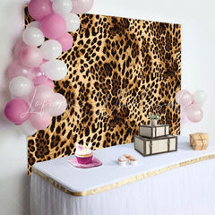 Cheetah Black Brown Skin Pattern Leopard Print Party Backdrop