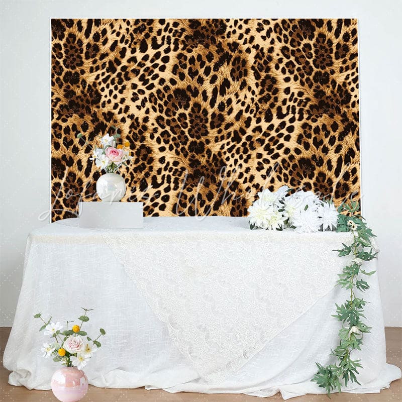 Cheetah Black Brown Skin Pattern Leopard Print Party Backdrop