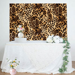 Cheetah Black Brown Skin Pattern Leopard Print Party Backdrop