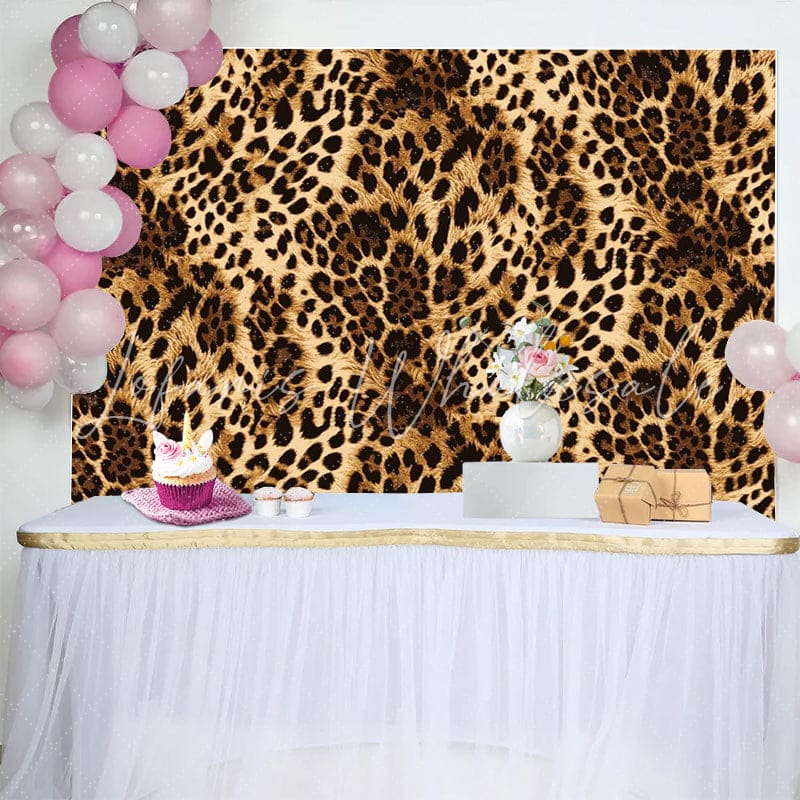Cheetah Black Brown Skin Pattern Leopard Print Party Backdrop